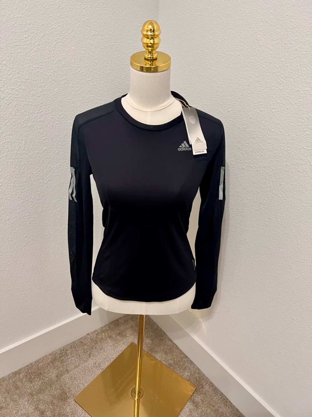 Adidas OTR Long Sleeve Running Tee Black Aeroready Lightweight Athletic Top NWT - Picture 2 of 12